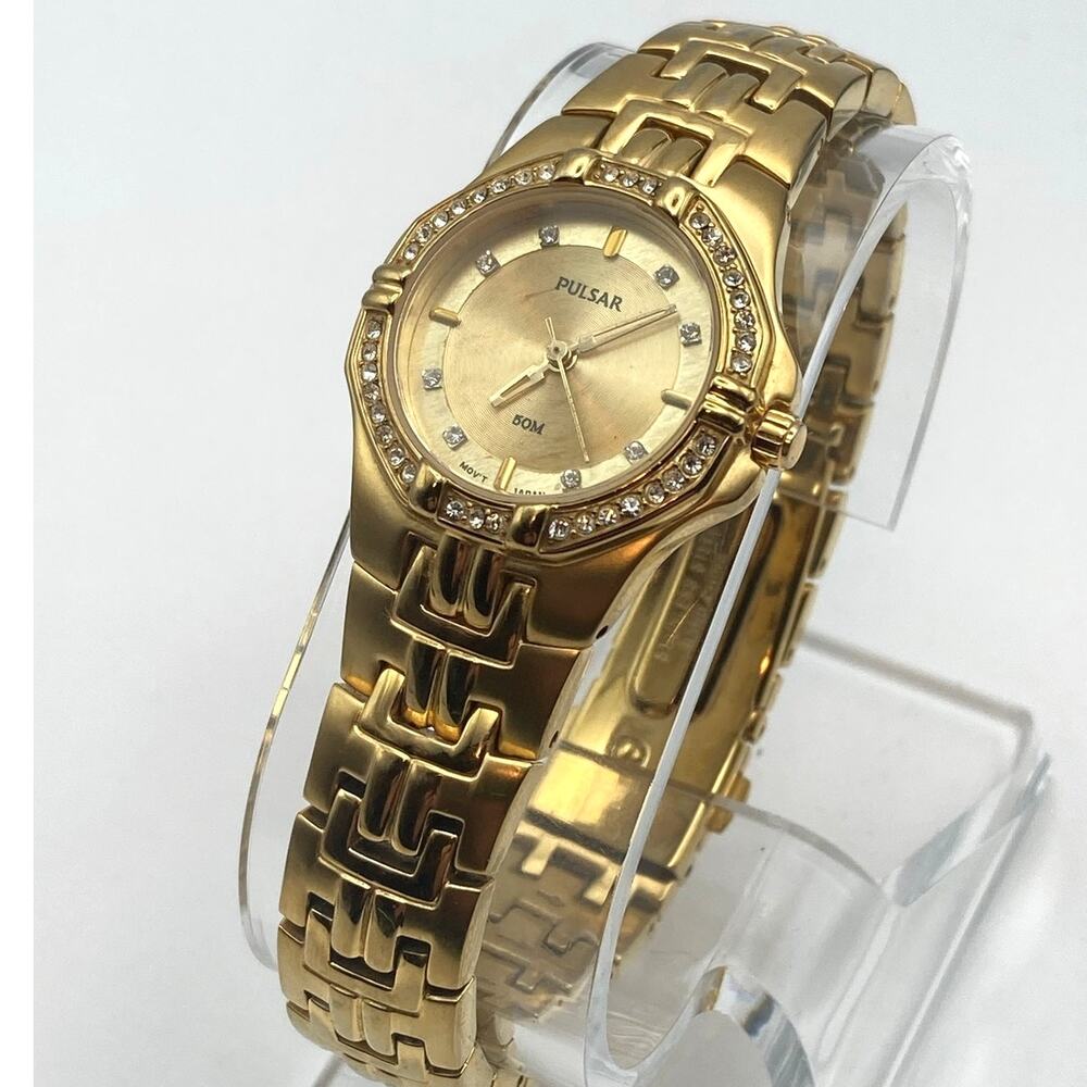 Pulsar Women's Dress Watch 28mm - New Battery - WR 5Bar Wrist 6.75" VX51-X416